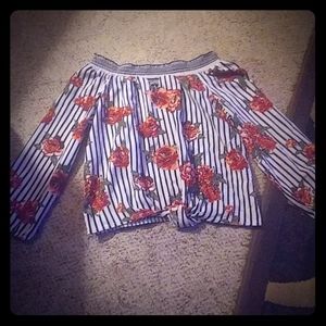 Floral off the shoulder crop top